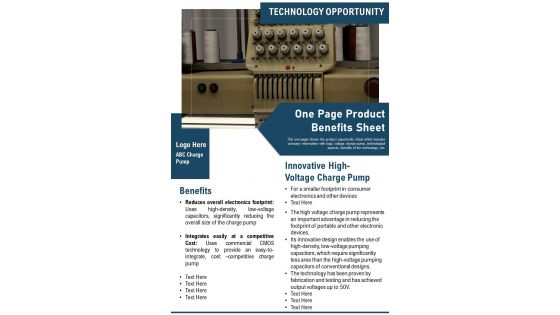One Page Product Benefits Sheet PDF Document PPT Template One Page Product Benefits Sheet PDF Document PPT Template