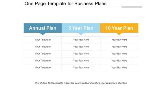 One Page Template For Business Plans Ppt PowerPoint Presentation Infographics Designs Download PDF