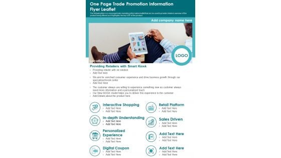 One Page Trade Promotion Information Flyer Leaflet PDF Document PPT Template