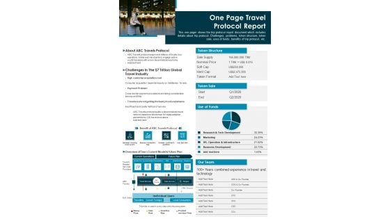 One Page Travel Protocol Report PDF Document PPT Template