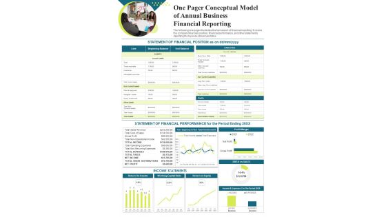 One Pager Conceptual Model Of Annual Business PDF Document PPT Template