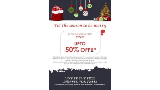 One Pager December Month Holiday Themed Email Newsletter PDF Document PPT Template One Pager December Month Holiday Themed Email Newsletter PDF Document PPT Template