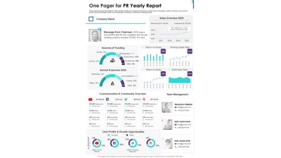 One Pager For PR Yearly Report One Pager Documents