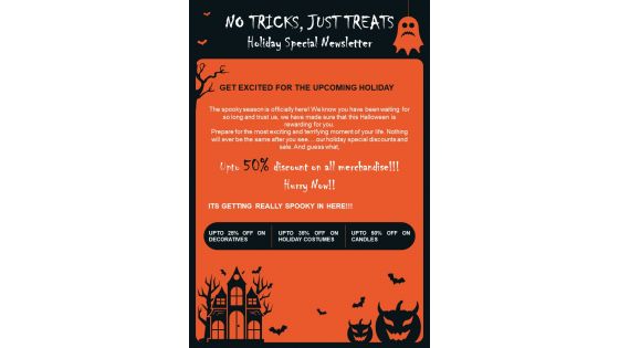 One Pager Newsletter For Halloween Occasion Holiday PDF Document PPT Template One Pager Newsletter For Halloween Occasion Holiday PDF Document PPT Template