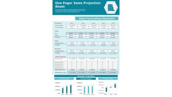 One Pager Sales Projection Sheet PDF Document PPT Template One Pager Sales Projection Sheet PDF Document PPT Template