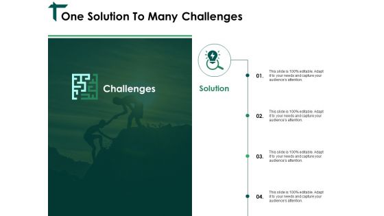 One Solution To Many Challenges Ppt PowerPoint Presentation Styles Graphics Example