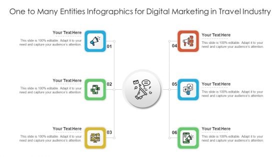 One To Many Entities Infographics For Digital Marketing In Travel Industry Ppt PowerPoint Presentation Gallery Graphics PDF