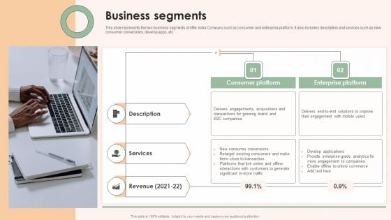 Online Advertising Firm Business Profile Business Segments Portrait PDF