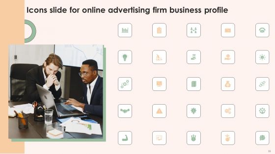Online Advertising Firm Business Profile Ppt PowerPoint Presentation Complete Deck With Slides