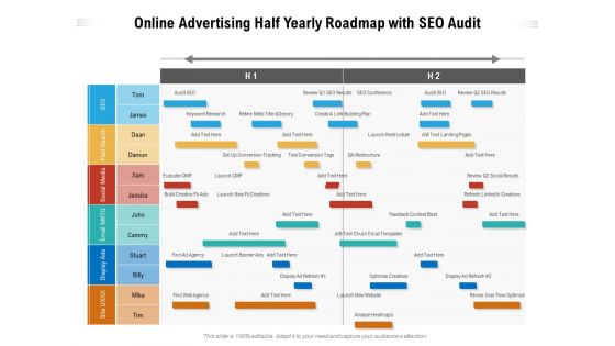 Online Advertising Half Yearly Roadmap With SEO Audit Elements