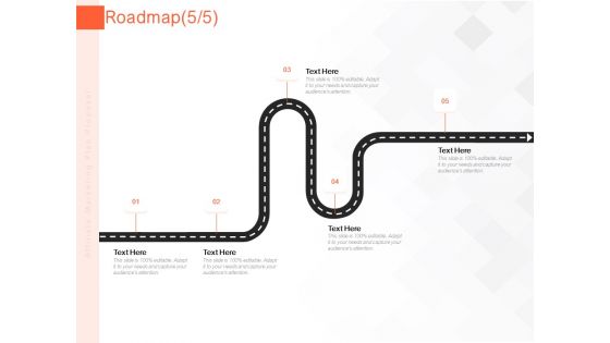 Online Advertising Plan Proposal Roadmap Five Steps Ppt Icon Objects PDF
