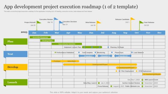Online Application Development App Development Project Execution Roadmap Formats PDF