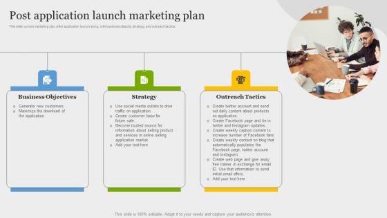 Online Application Development Post Application Launch Marketing Plan Microsoft PDF