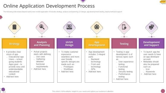 Online Application Development Process Portrait PDF