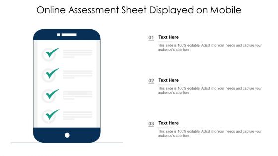 Online Assessment Sheet Displayed On Mobile Ppt PowerPoint Presentation Gallery Slides PDF