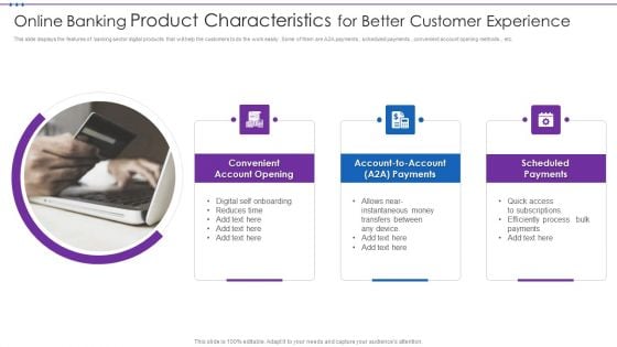 Online Banking Product Characteristics For Better Customer Experience Mockup PDF