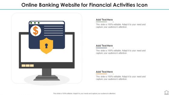 Online Banking Website For Financial Activities Icon Pictures PDF