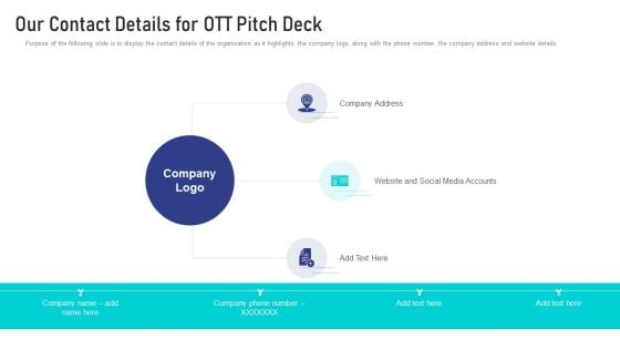 Online Broadcasting Services Sector Capital Raising Pitch Deck Our Contact Details For OTT Rules PDF