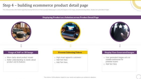 Online Business Client Experience Improvement Strategy Playbook Step 4 Building Ecommerce Product Detail Page Clipart PDF Online Business Client Experience Improvement Strategy Playbook Step 4 Building Ecommerce Product Detail Page Clipart PDF