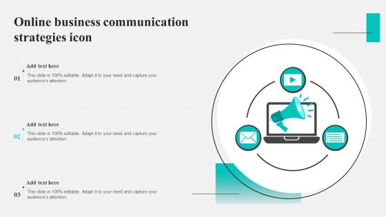 Online Business Communication Strategies Icon Background PDF