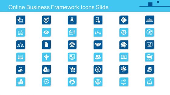 Online Business Framework Icons Slide Inspiration PDF