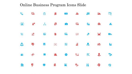 Online Business Program Icons Slide Ppt Model Pictures PDF