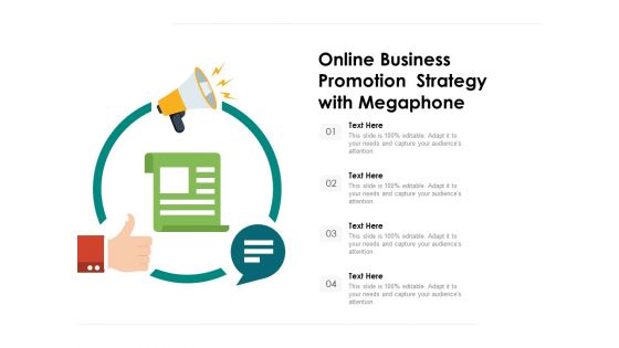 Online Business Promotion Strategy With Megaphone Ppt PowerPoint Presentation File Templates PDF