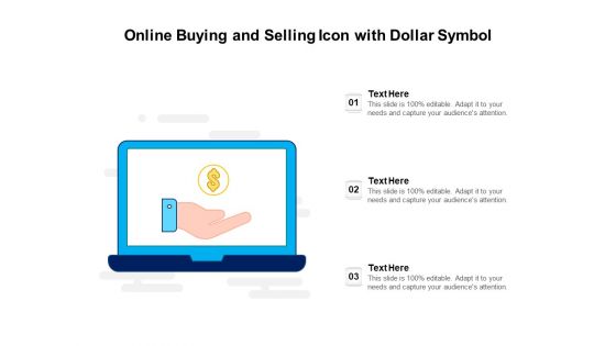 Online Buying And Selling Icon With Dollar Symbol Ppt PowerPoint Presentation File Show PDF