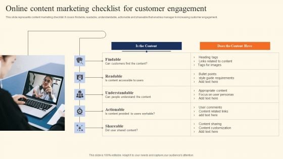 Online Content Marketing Checklist For Customer Engagement Rules PDF