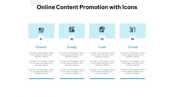 Online Content Promotion With Icons Ppt PowerPoint Presentation Ideas Design Inspiration