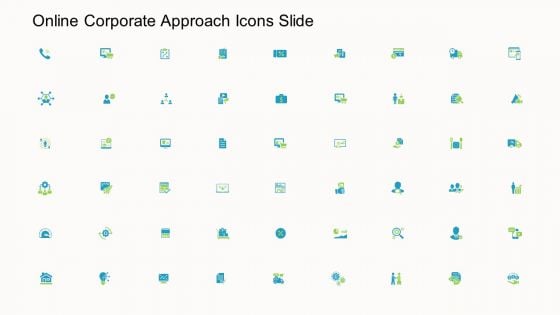 Online Corporate Approach Icons Slide Ppt Pictures Master Slide PDF