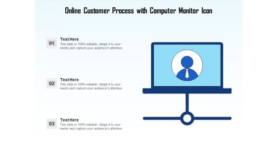 Online Customer Process With Computer Monitor Icon Ppt PowerPoint Presentation Gallery Icon PDF