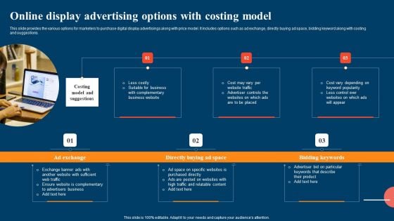 Online Display Advertising Options With Costing Model Ppt Model PDF