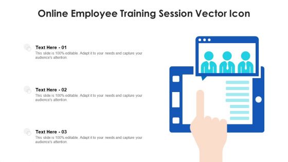 Online Employee Training Session Vector Icon Ppt PowerPoint Presentation Gallery Deck PDF