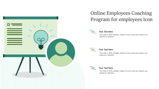 Online Employees Coaching Program For Employees Icon Brochure PDF