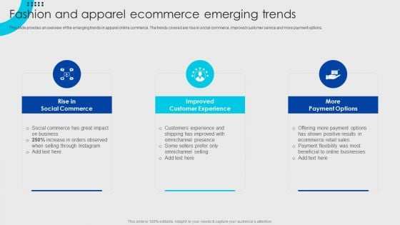 Online Fashion Firm Summary Fashion And Apparel Ecommerce Emerging Trends Elements PDF