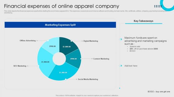 Online Fashion Firm Summary Financial Expenses Of Online Apparel Company Topics PDF