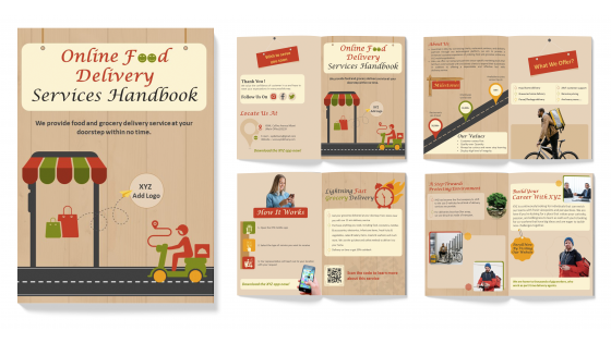 Online Food Delivery Service Handbook PPT Template
