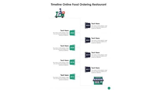 Online Food Ordering Website Project For Restaurants Timeline Online Food Ordering One Pager Sample Example Document