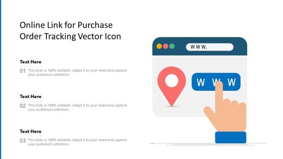 Online Link For Purchase Order Tracking Vector Icon Ppt PowerPoint Presentation Infographic Template Slides PDF