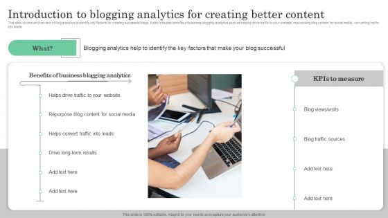 Online Marketing Analytics To Enhance Business Growth Introduction To Blogging Analytics For Creating Background PDF