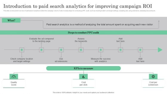 Online Marketing Analytics To Enhance Business Growth Introduction To Paid Search Analytics For Improving Template PDF