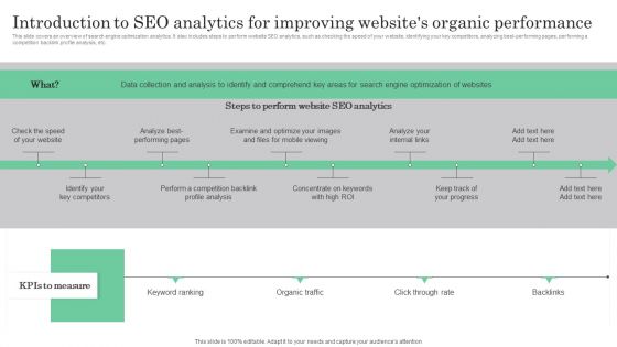 Online Marketing Analytics To Enhance Business Growth Introduction To Seo Analytics For Improving Websites Ideas PDF