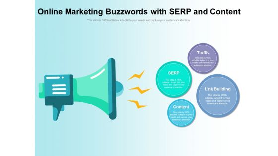 Online Marketing Buzzwords With SERP And Content Ppt PowerPoint Presentation File Professional PDF