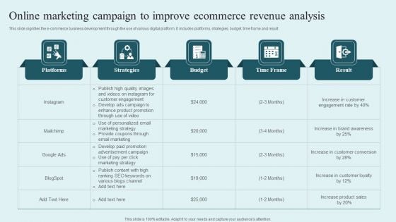 Online Marketing Campaign To Improve Ecommerce Revenue Analysis Formats PDF