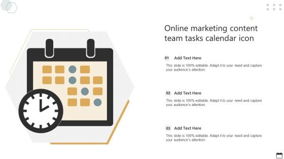 Online Marketing Content Team Tasks Calendar Icon Pictures PDF