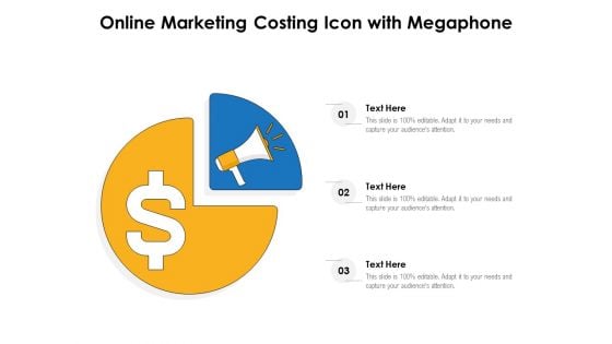 Online Marketing Costing Icon With Megaphone Ppt PowerPoint Presentation Model Designs PDF