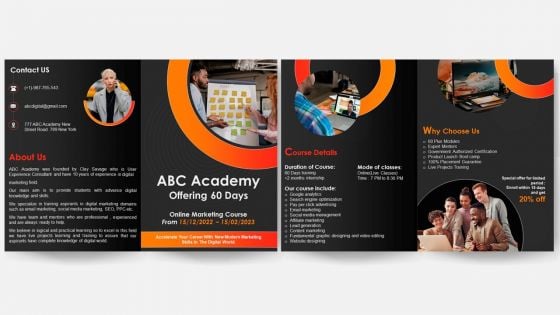 Online Marketing Course Brochure PPT Template