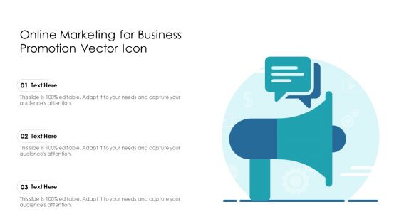 Online Marketing For Business Promotion Vector Icon Ppt Summary Graphics Template PDF