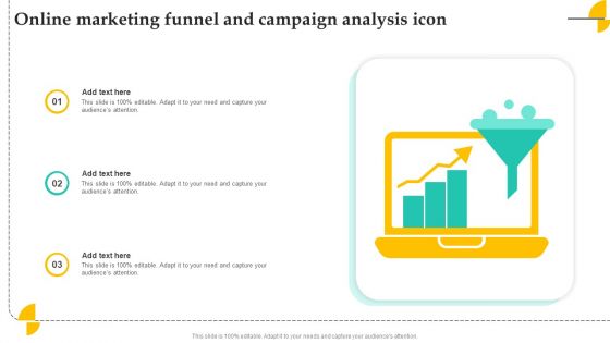 Online Marketing Funnel And Campaign Analysis Icon Designs PDF